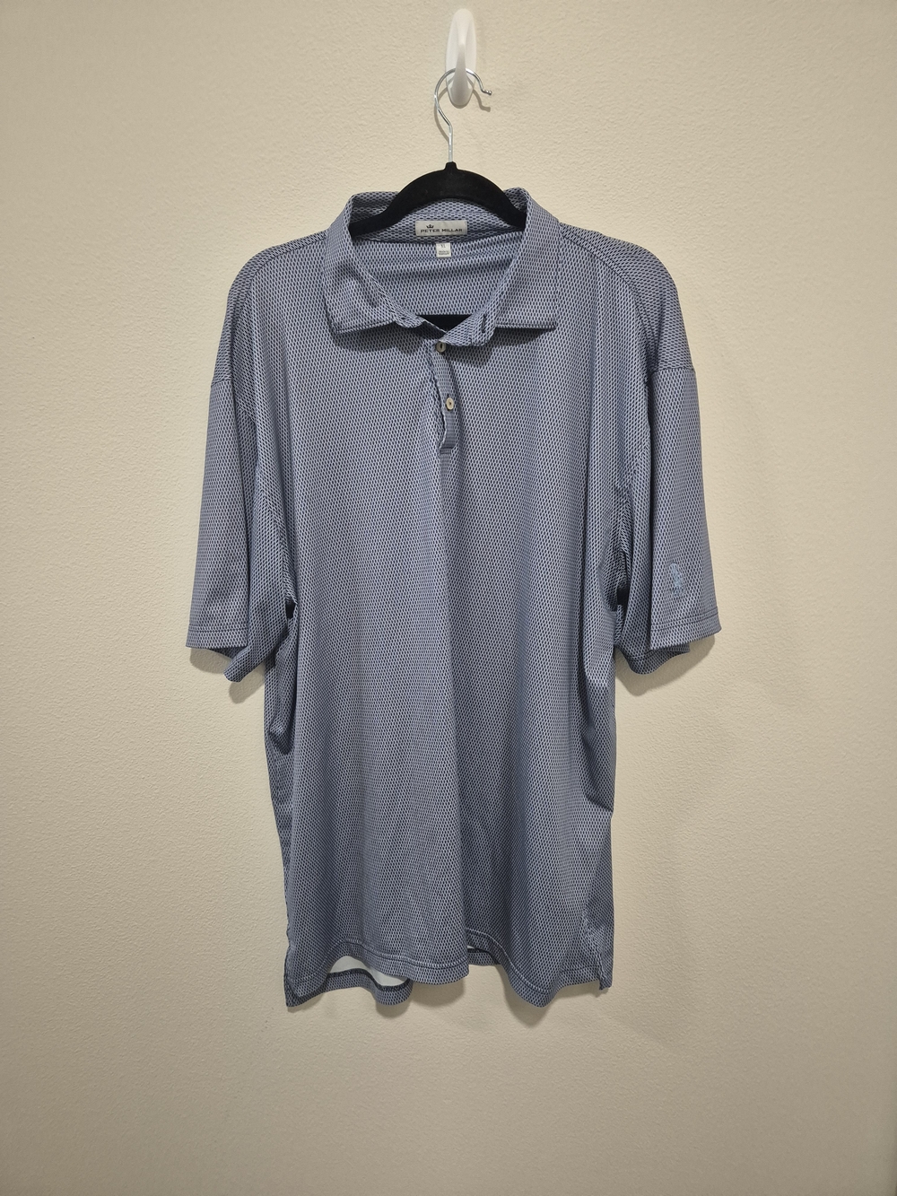 Peter Millar Men's XL Blue Polo Shirt Summer Comfort, Golf Performance, Stretch